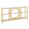 Chic Entryway Console Table White Gold Metal Frame with Faux Marble Top 3-Tier Open Storage
